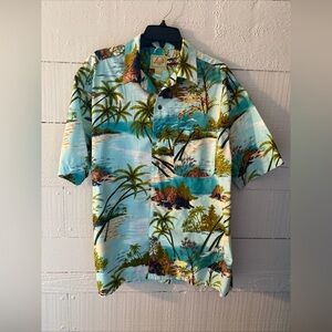 Aloha By Voltage Men’s Short Sleeve Button Up Shirt Size M In Hawaiian Print A3